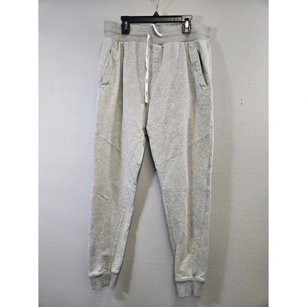 AllSaints Grey Slim Fit Drawstring Cotton Jogger Sweatpants Medium